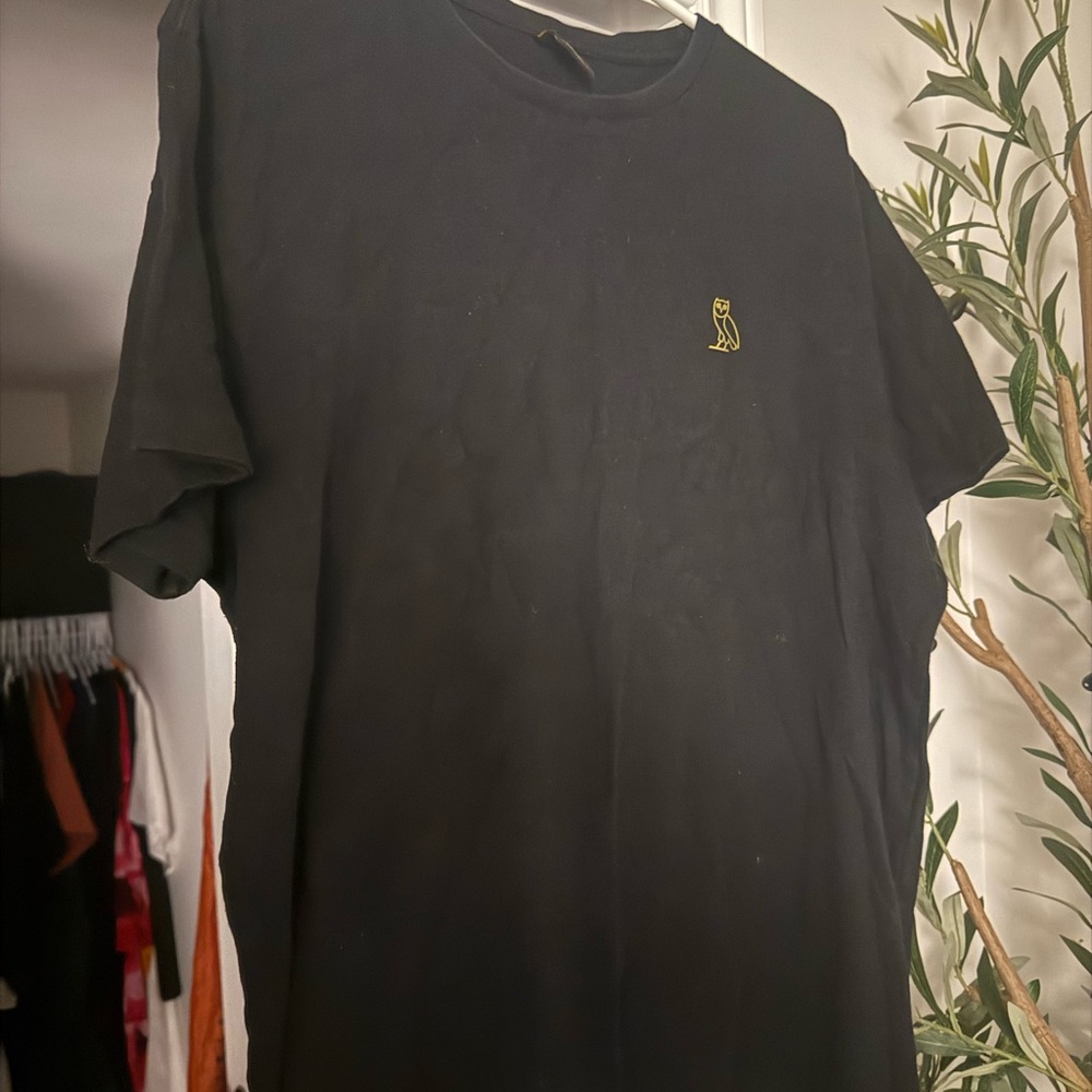 OVO Black Tee with Gold Owl